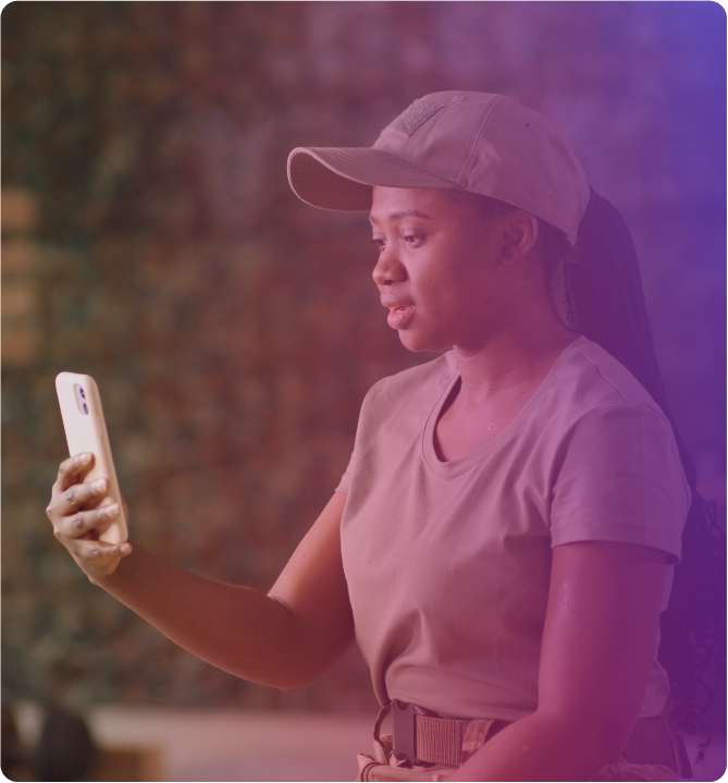 Patient uses mobile device for telehealth consult